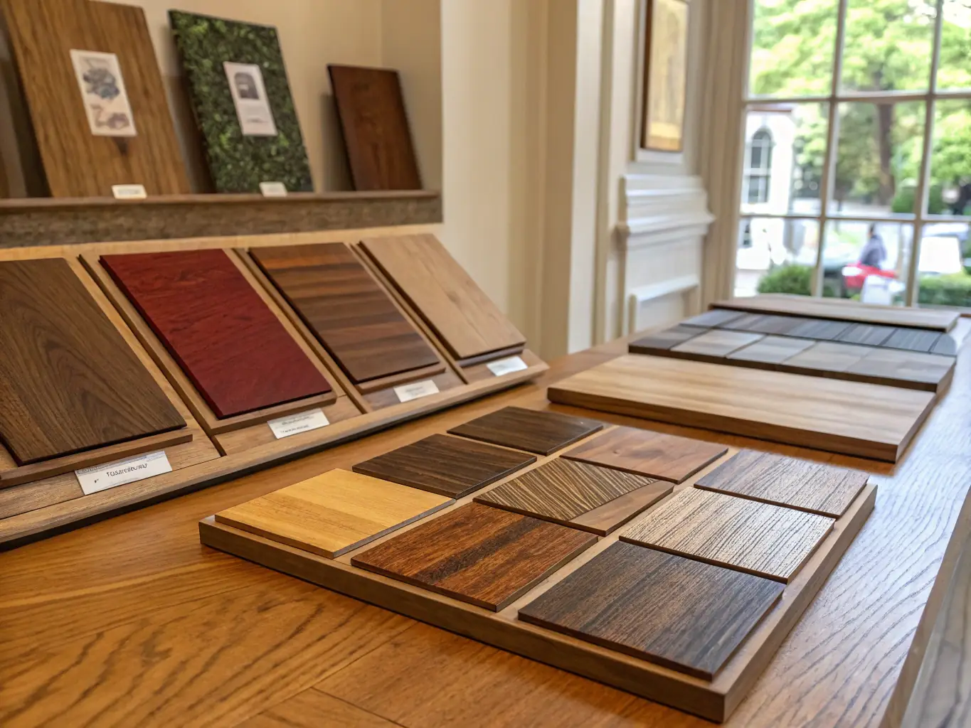 A close-up shot of a homeowner's hands selecting custom finishes for their new home, showcasing the wide range of options available through Greenstone Builders.